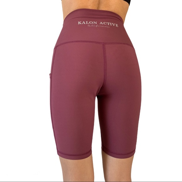 Wine Red - Palm Springs High Waisted Biker Shorts - Picture 5 of 7